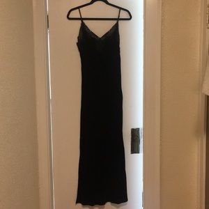 NWT long black velvet dress